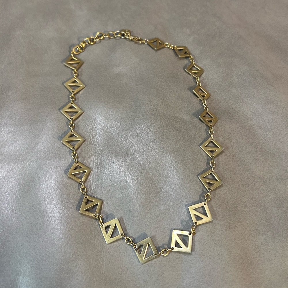 Christian Dior EUC Vintage Gold-Toned 18” Geometric Abstract Necklace (N15) - Picture 7 of 10